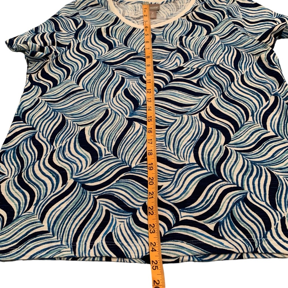 Chico’s Blue Cotton Short Sleeve T-Shirt Size Large - Picture 8 of 15